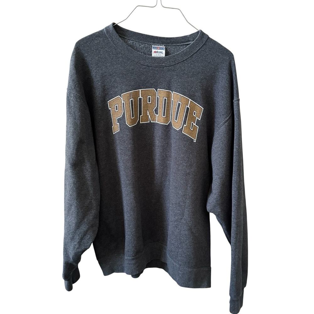 Purdue Boilermakers Sweatshirt Jerzees Gray Crewneck Mens Large NCAA‎ Indiana